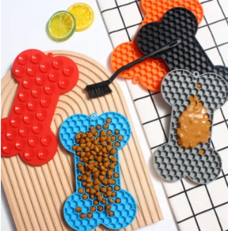 tapis de léchage en silicone pour chien - repas lent
