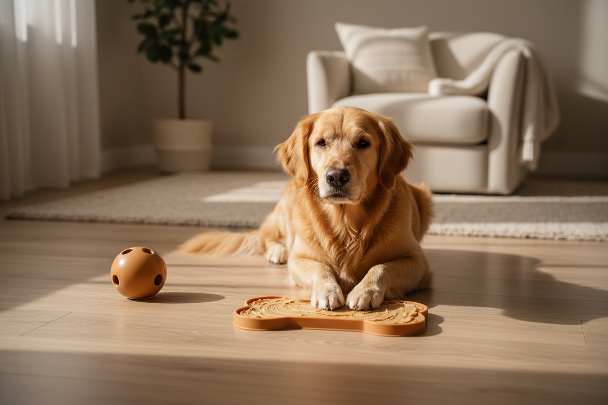 Hero lifestyle chien – ambiance chaleureuse
